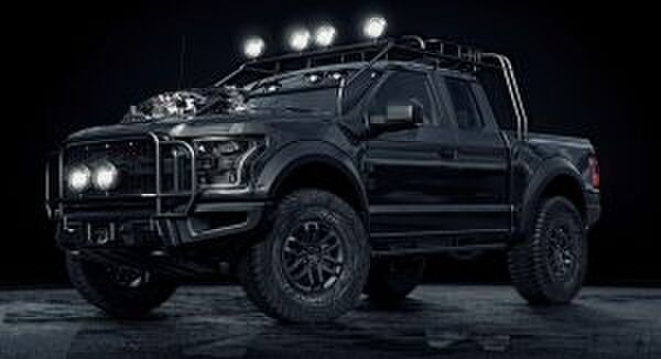 Zwarte Ford F-150 Raptor