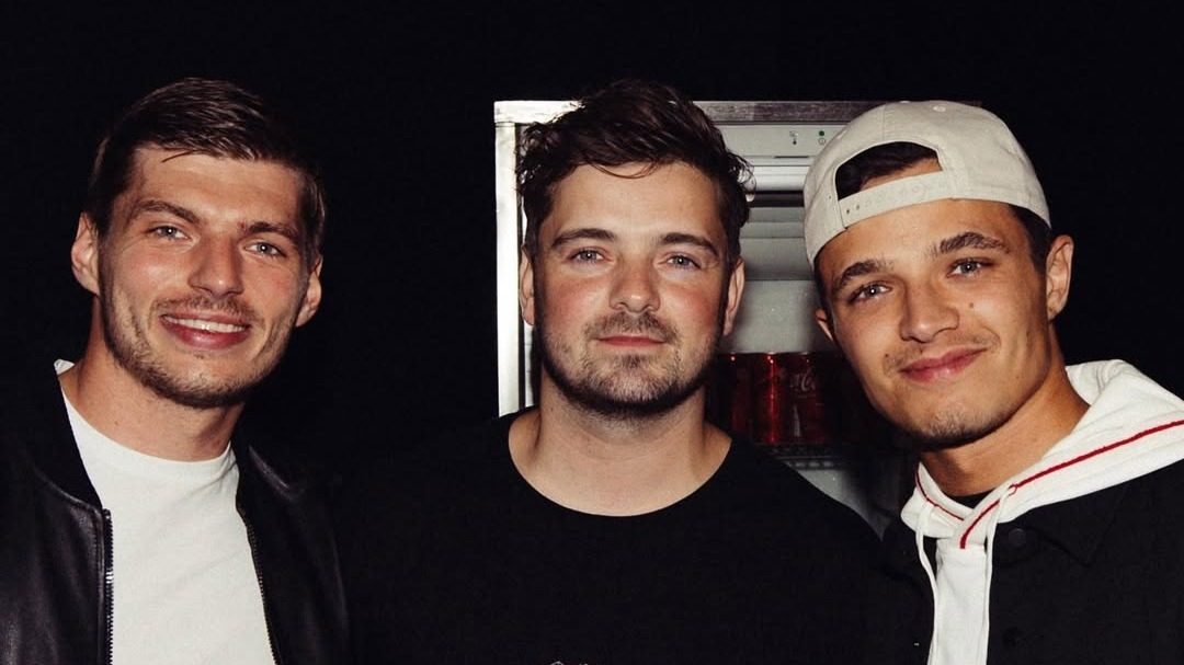 Max Verstappen, Martin Garrix en Lando Norris