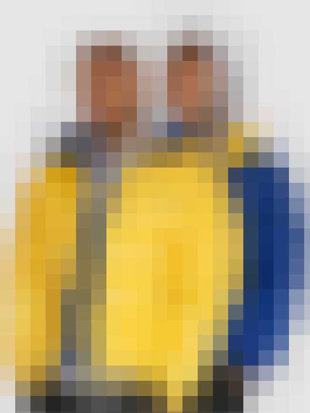 maskulin winterjas blauw geel