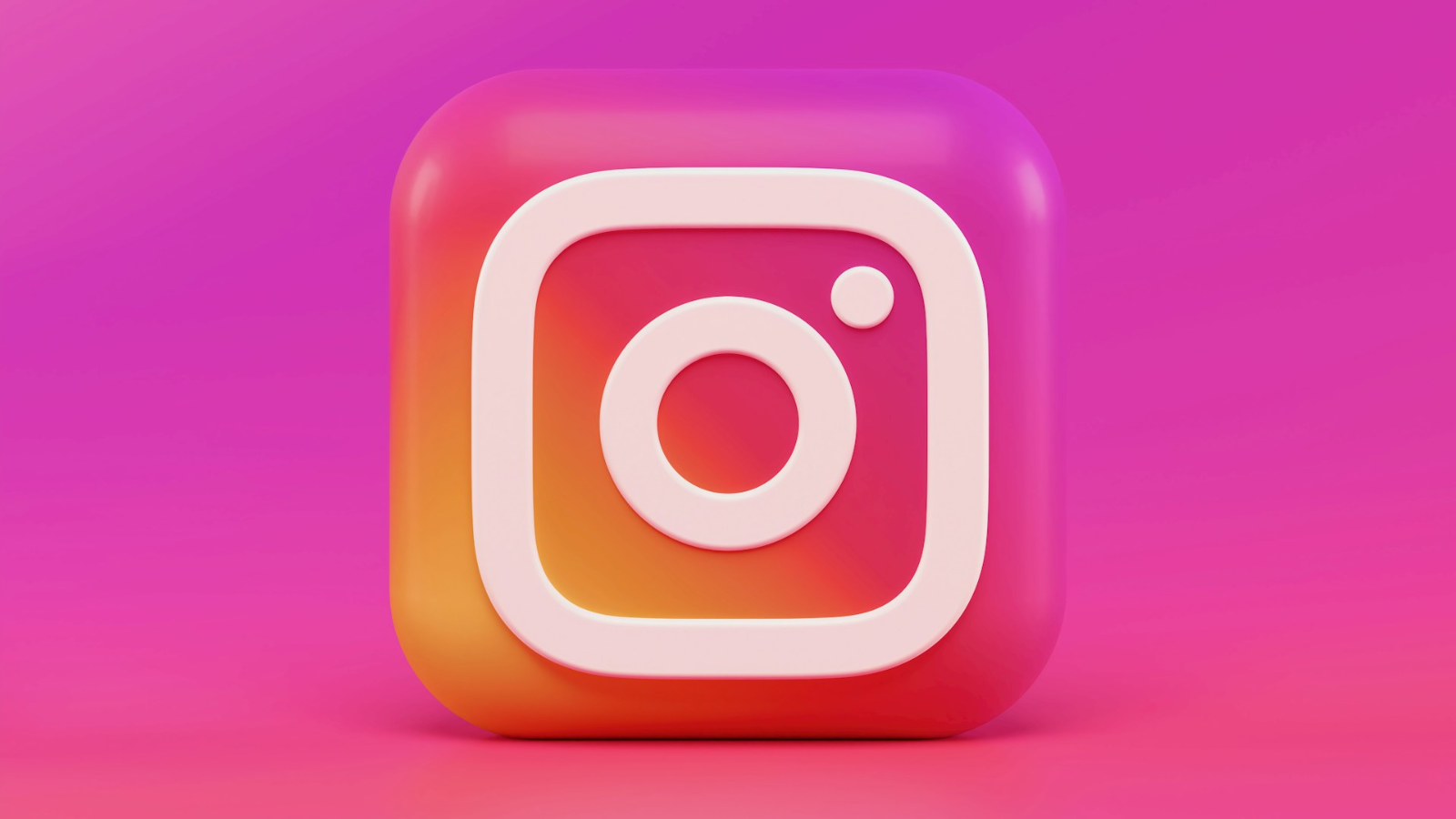 Het Instagram logo in 3d