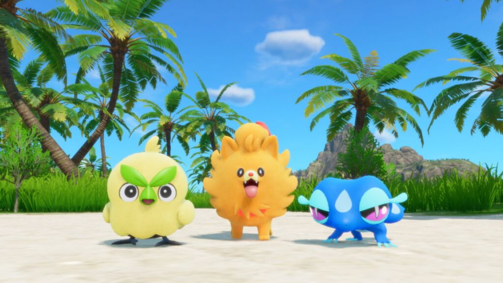 De nieuwe starter Pokémon van Winds&Waves: Browt (Grass), Pombon (Fire), and Gecqua (Water).