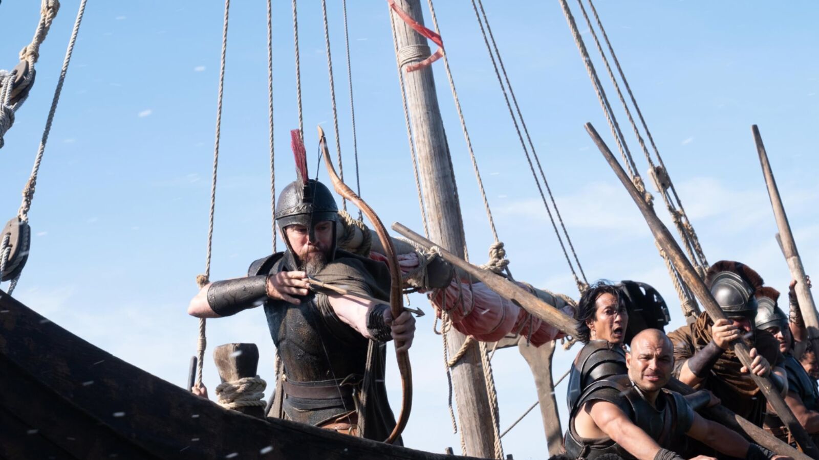 Matt Damon, Will Yun Lee, Jimmy Gonzales in The Odyssey