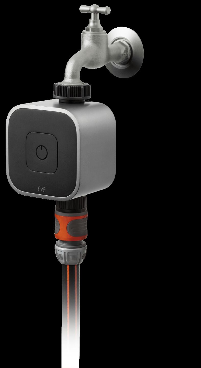 De Eve Aqua Smart Water Controller is een makkelijk aan te sluiten tuingadget voor op de kraan