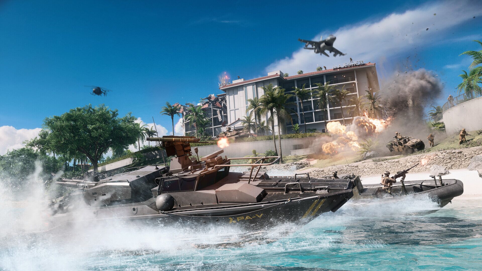 Een hevtig gevecht op het water in Battlefield