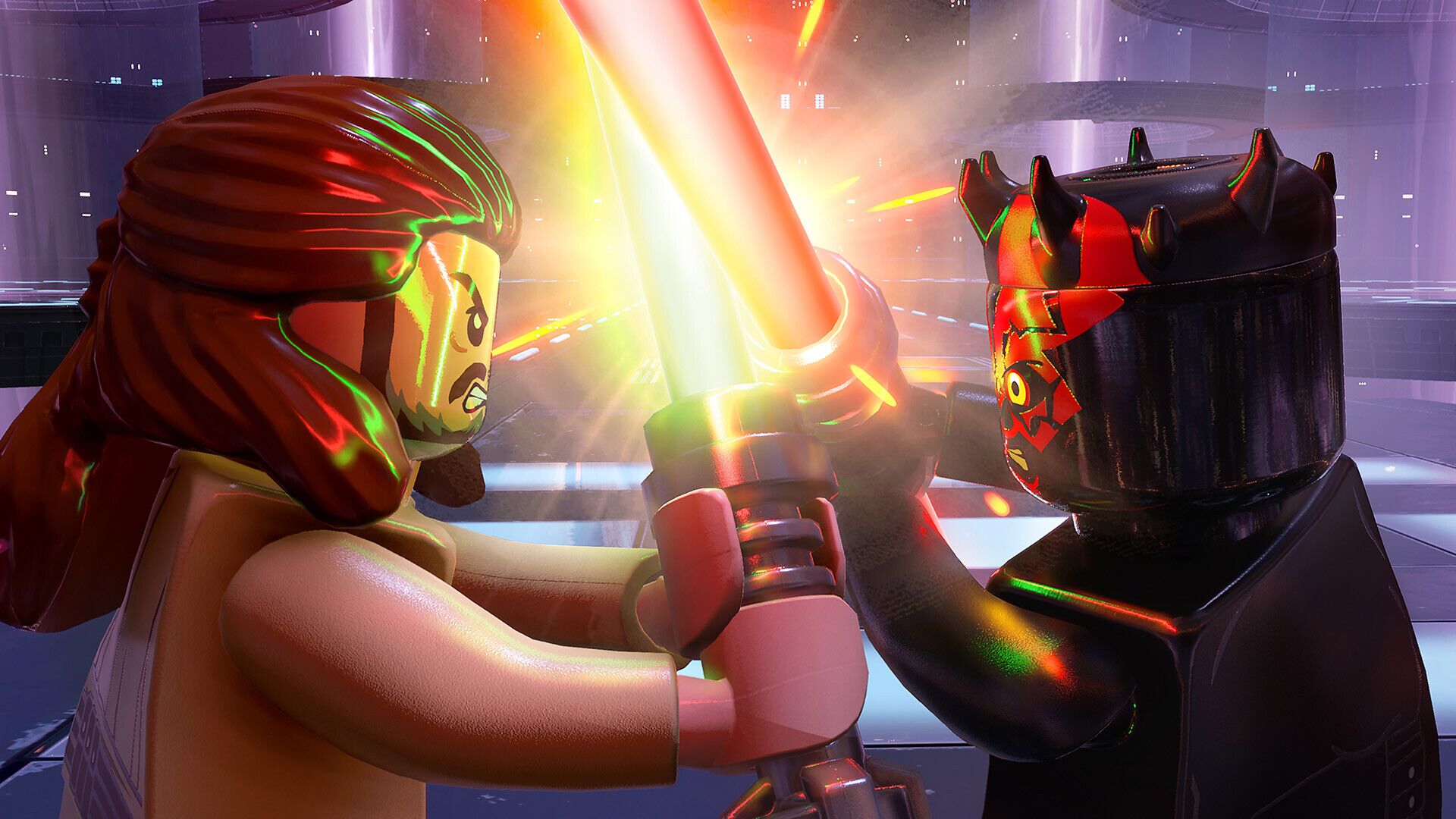 Darth Maul tegen Qui-Gon Jinn in LEGO® Star Wars™: The Skywalker Saga