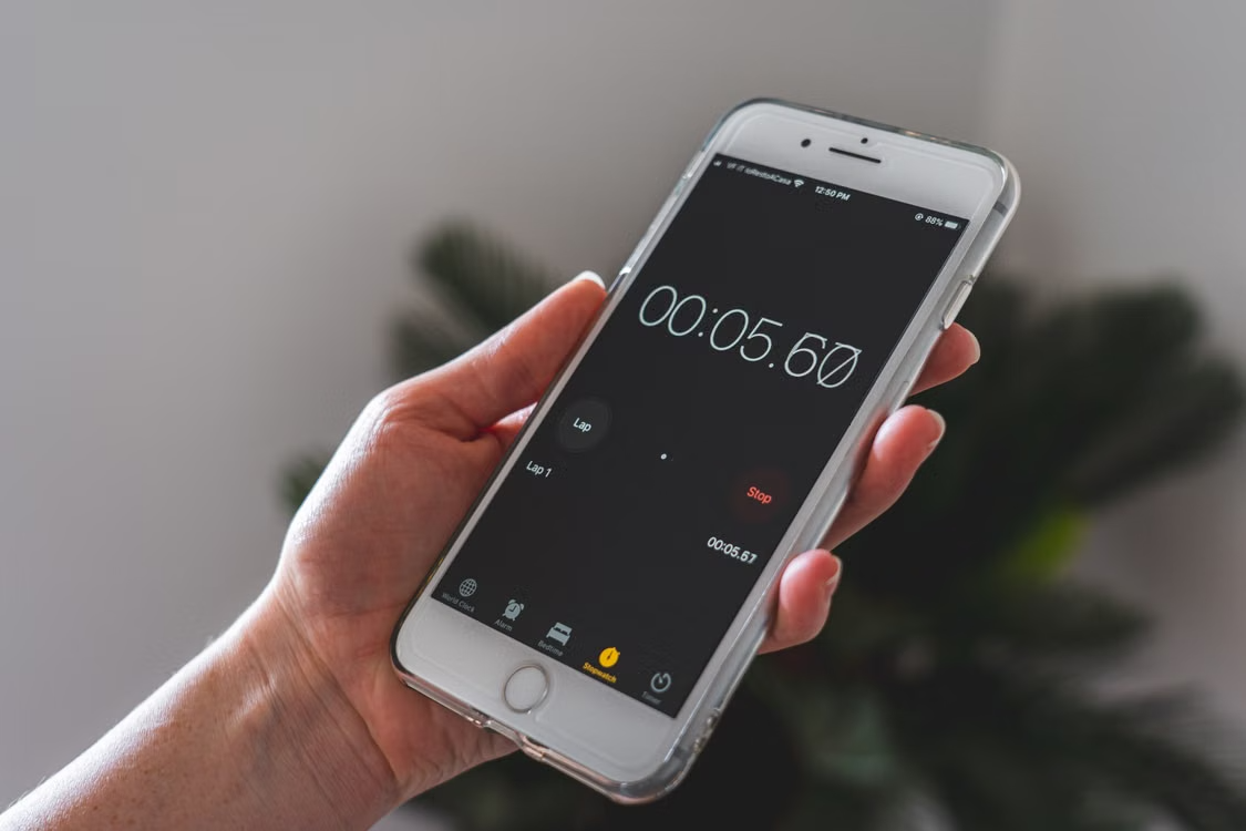 Een timer op een iPhone