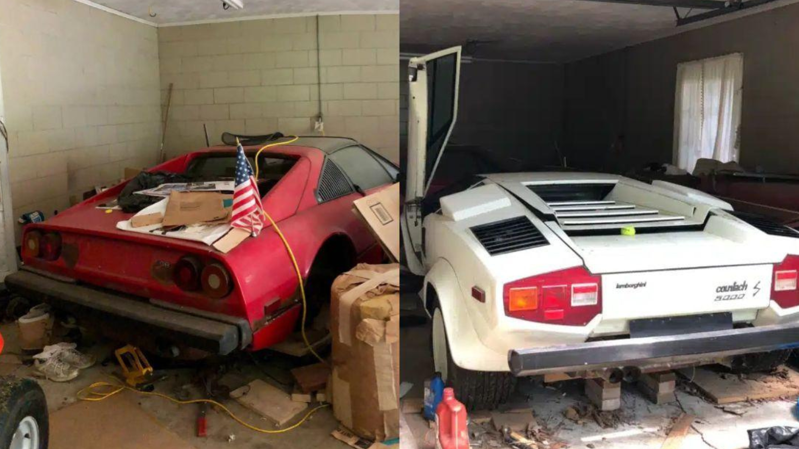 De Lambo en de Ferrari in de garage