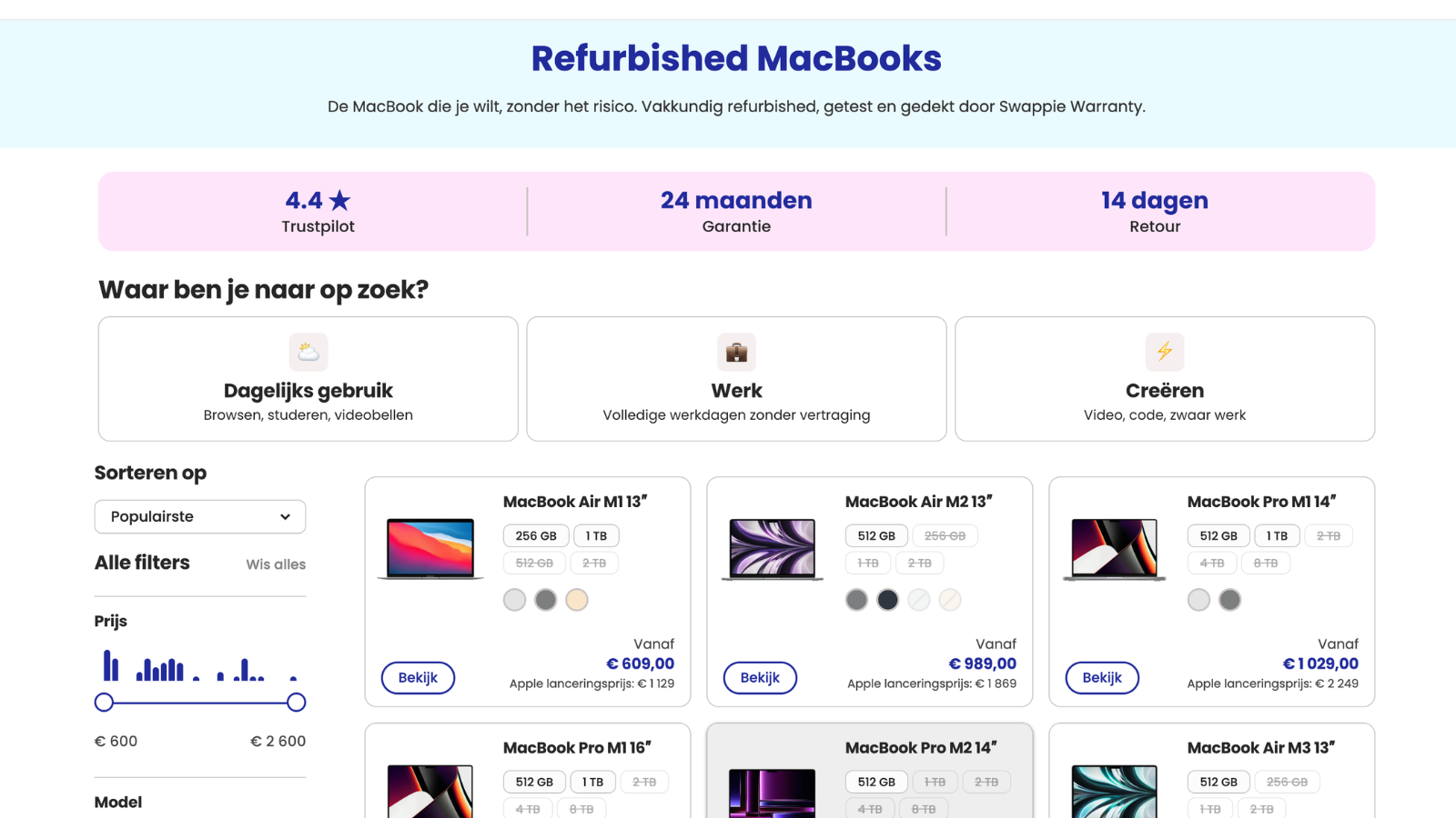 Refurbished MacBooks kopen bij Swappie