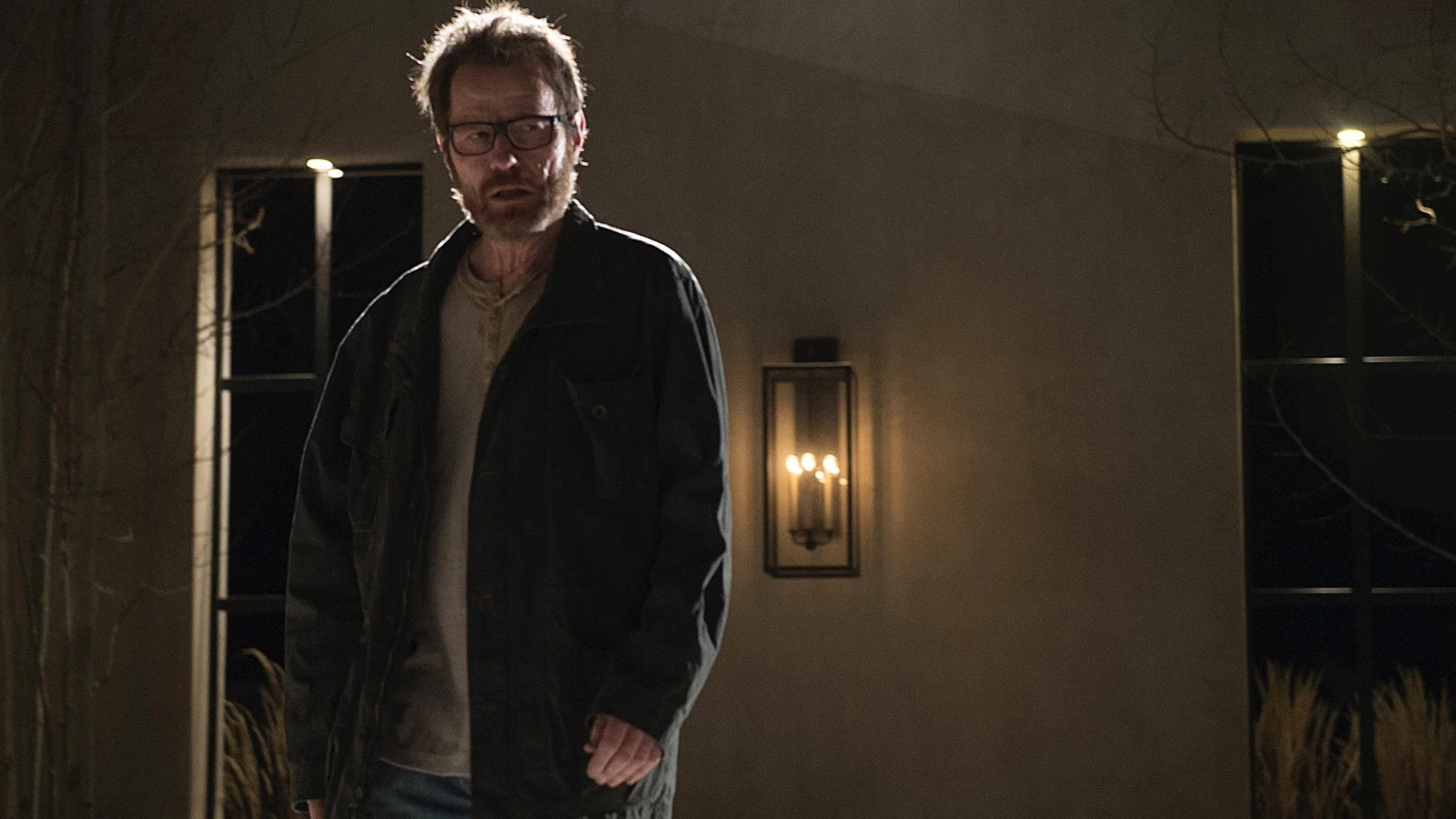 Walter White uit Breaking Bad met baard en verwilderd haar