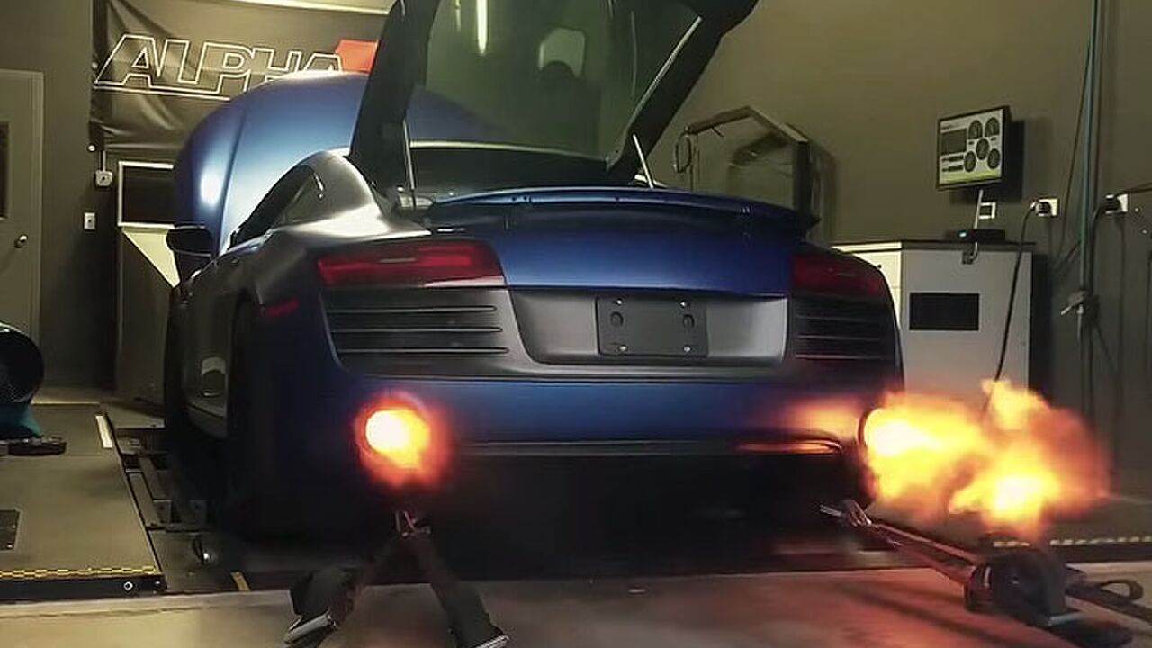 Illustratie voor: Deze Audi R8 V10 met 1300 pk spuwt vuur!