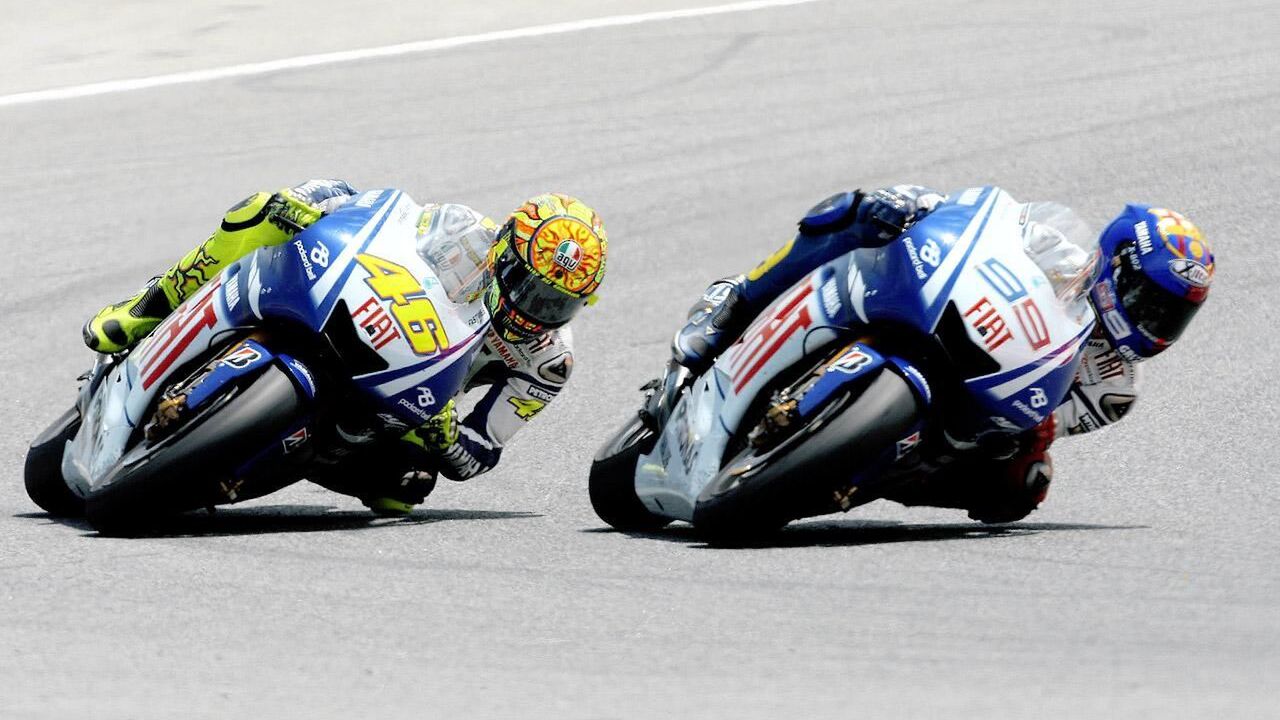 Illustratie voor: Terug in de tijd, epic battle tussen Rossi en Lorenzo uit 2009! Prepare for goosebumps