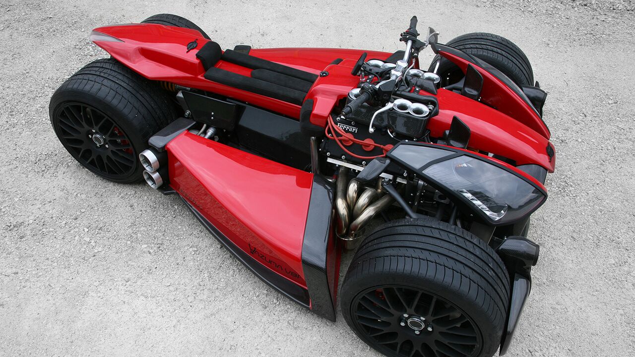 Illustratie voor: De Lazareth Wazuma V8F quad heeft een V8 uit een Ferrari
