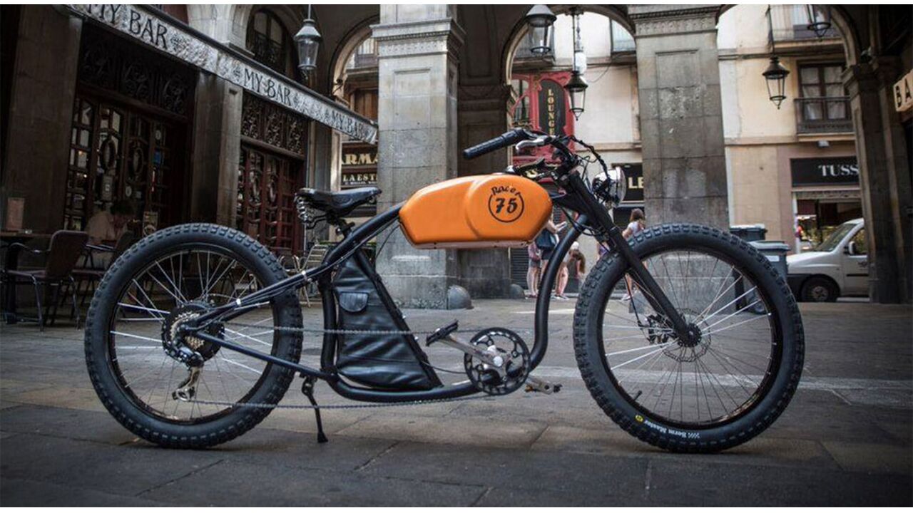 Illustratie voor: De vintage ‘Otor Electric Bike’ door Oto Cycles