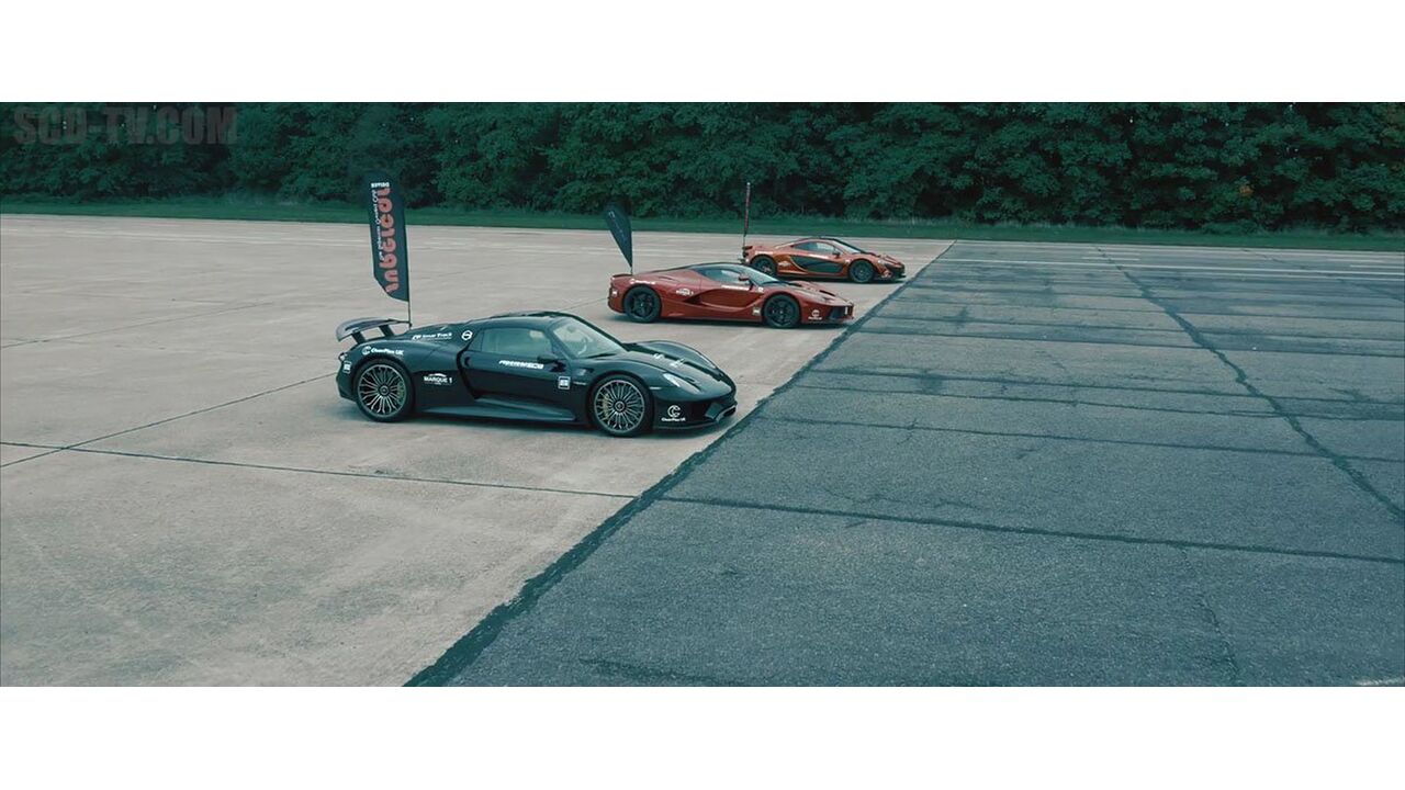 Illustratie voor: Drag race LaFerrari vs. P1 vs. 918 Spyder