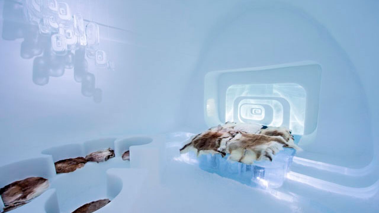 Illustratie voor: Cool: het ijshotel in Zweden!