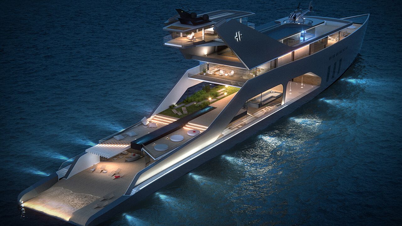 Illustratie voor: Een Hybride Mega Yacht