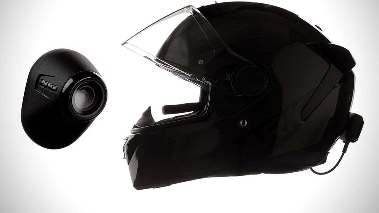 Illustratie voor: Geniaal! Een motorhelm met achteruitkijkcamera