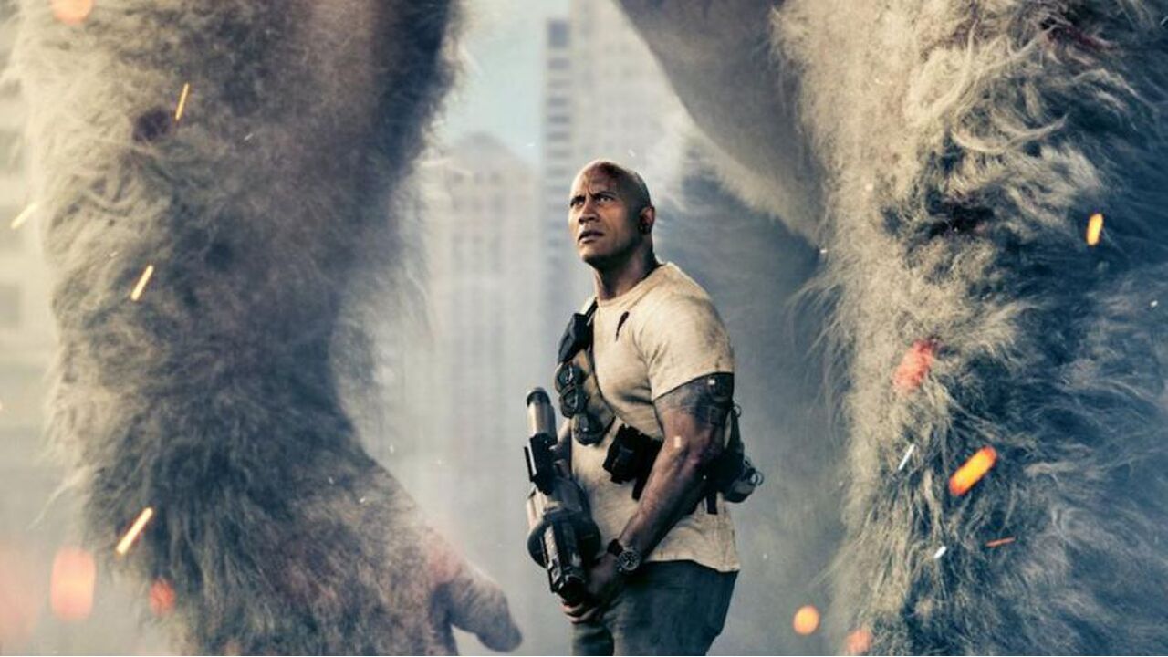 Illustratie voor: Dwayne ‘The Rock’ Johnson neemt het in Rampage op tegen kolossale beesten