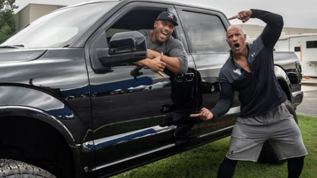 Dwayne Johnson Truck Stuntman