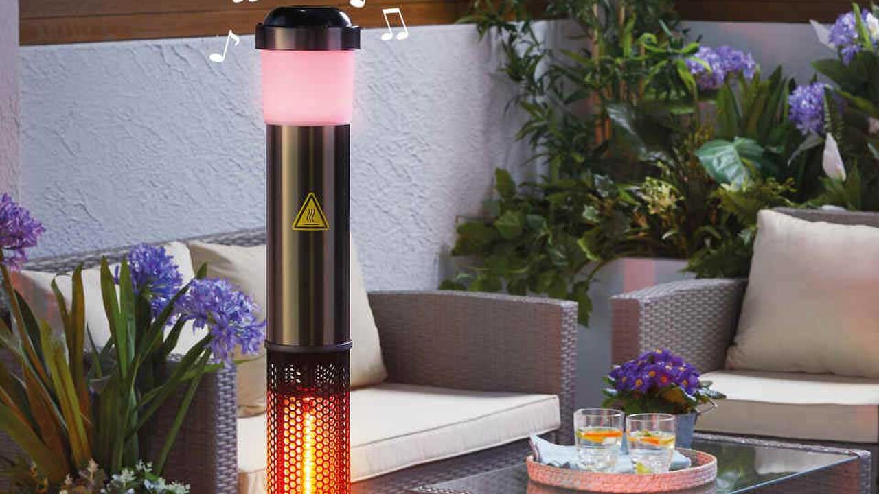 Terrasheater met bluetooth speaker