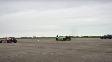 dragrace Lamborghini Huracan f1-auto GT-R Nismo