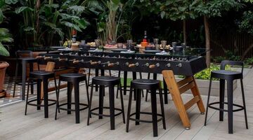 Voetbaltafel eettafel in één