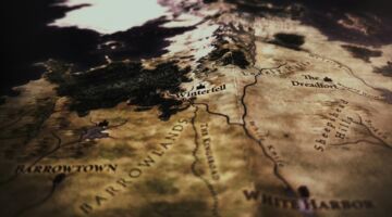 De kaart van Westeros in Game of Thrones