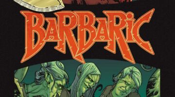 Een stukje van de cover van de eersts Barbaric comic