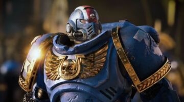 een Space Marine uit het universum van Warhammer 40,000.