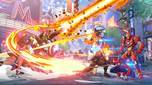 Marvel Tōkon: Fighting Souls met Spider-Man, Captain America, Iron Man, Storm, Wolverine en Magik in gevecht