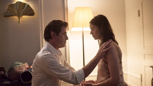 Claes Bang and Natalie Wolfsberg Madueño in The Secret Woman