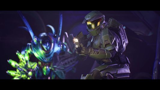 Master Chief uit Halo in gevecht met aliens