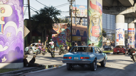 Auto's en motors in Vice City in GTA, net zoals in Miami