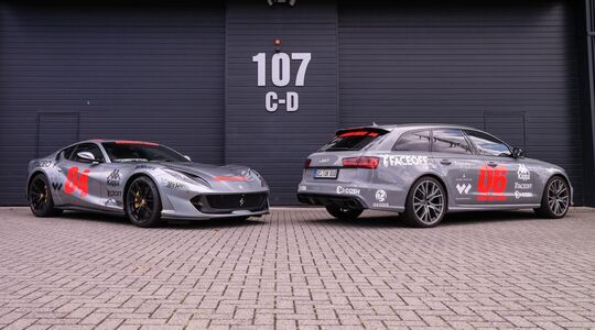 Illustratie voor: Het nieuwe apparaat van Nederlandse DJ Afrojack: een 800 pk sterke Ferrari 812 Superfast