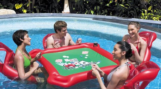 opblaasbare pokertafel