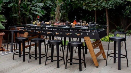 Voetbaltafel eettafel in één