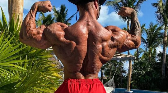 Workout van Chris Bumstead voor de Christmas Tree