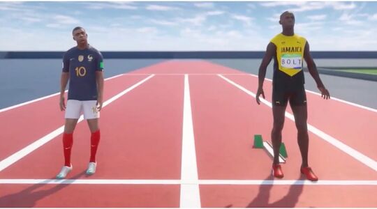 usain bolt kylian mbappe