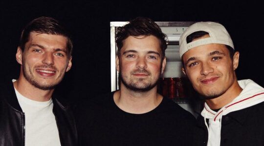 Max Verstappen, Martin Garrix en Lando Norris