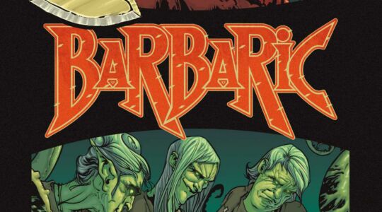 Een stukje van de cover van de eersts Barbaric comic