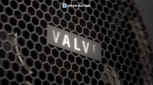 Het logo van Valve op de Steam Machine