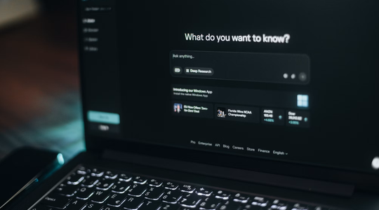 Een laptop met AI open