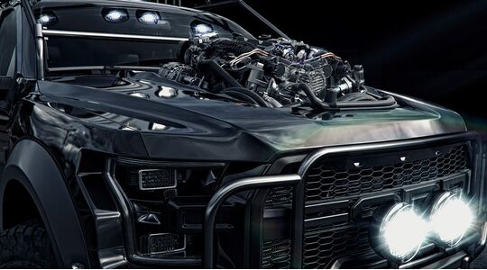Zwarte Ford F-150 Raptor