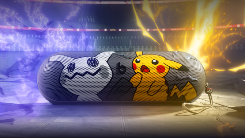 De beats pill met de pokémon Pikachu en Mimikyu